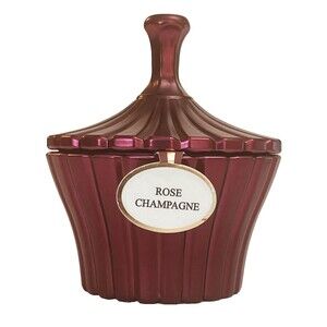 Thomas Cole Designs Natural Pine Wick Soy Wax Candle Rose Champagne Glass Jar